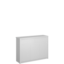 Komoda trzydrzwiowa z 2 szufladami biały mat ERDEN Podstawowe