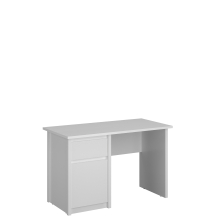 Biurko młodzieżowe jednodrzwiowe z szufladą 120 cm biały mat ERDEN Podstawowe