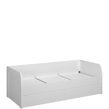 Łóżko młodzieżowe z szufladami 90 x 200 biały mat Podstawowe