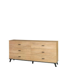 Komoda z szufladami Dąb Lefkas / Czarny JOHN II Podstawowe