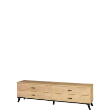 Szafka RTV pod telewizor 181 cm Dąb Lefkas / Czarny JOHN II Podstawowe