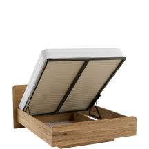 Łóżko dębowe 140 x 200 ze stelażem i pojemnikiem MONA.095.P.14 Dąb Miodowy MONACO Podstawowe