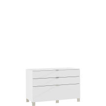 Komoda z szufladami 110 cm ENJK211-C605 Biały / szkło Optiwhite POOLE Podstawowe