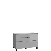 Komoda z szufladami 110 cm ENJK211-M534 Szary /Jasnoszare szkło POOLE Podstawowe