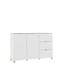 Komoda 3 szuflady 2 drzwi ENJK331-C605 Biały / szkło Optiwhite POOLE Podstawowe