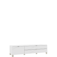 Szafka RTV 165 cm ENJT121-C605 Biały / szkło Optiwhite POOLE Podstawowe