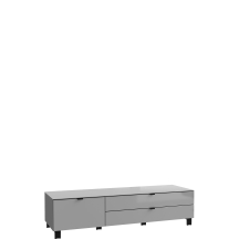 Szafka RTV 165 cm ENJT121-M534 Szary /Jasnoszare szkło POOLE Podstawowe