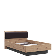 Łóżko młodzieżowe 120 x 200 RVXL2202-C772 Dąb Artisan / Beton Ciemnoszary RAVEN Podstawowe