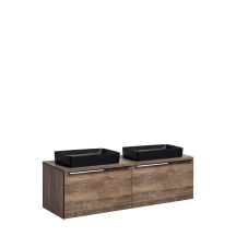 Szafka łazienkowa wisząca z dwoma umywalkami 160 cm SANTA FE OAK Podstawowe