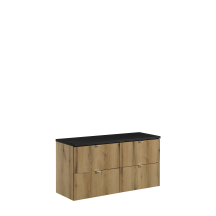 Zestaw szafek łazienkowych z czarnym blatem 120 cm NOVA OAK Podstawowe