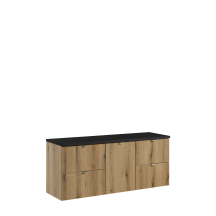 Zestaw szafek łazienkowych z koszem na pranie 140 cm NOVA OAK Podstawowe