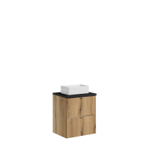 Szafka łazienkowa wisząca z umywalką 50 cm blat czarny NOVA OAK Podstawowe
