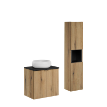 Zestaw mebli łazienkowych 60 cm z umywalką Wiki NOVA OAK Podstawowe