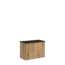 Szafka łazienkowa wisząca z czarnym blatem 80 cm NOVA OAK Podstawowe