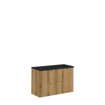 Zestaw szafek łazienkowych z czarnym blatem 90 cm NOVA OAK Podstawowe