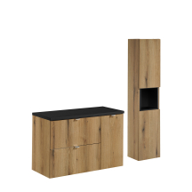 Zestaw mebli łazienkowych 90 cm Komplet wiszący NOVA OAK Podstawowe