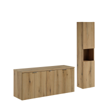 Zestaw mebli łazienkowych z szafką pod umywalkę 140 cm NOVA OAK Podstawowe