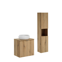 Zestaw mebli łazienkowych 60 cm Szafka z umywalką + słupek NOVA OAK Podstawowe