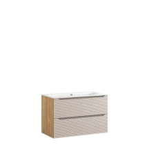 Szafka łazienkowa wisząca z szufladami 90 cm + umywalka OCEAN BEIGE Podstawowe