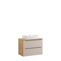 Szafka łazienkowa wisząca z szufladami 80 cm + umywalka nablatowa OCEAN BEIGE Podstawowe