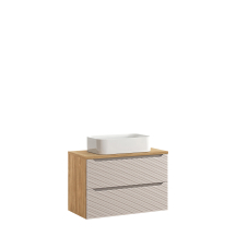 Szafka łazienkowa wisząca z szufladami 90 cm + umywalka nablatowa OCEAN BEIGE Podstawowe