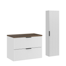 Zestaw mebli do łazienki 80 cm słupek i szafka z blatem Vintage ADEL WHITE Podstawowe