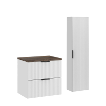Zestaw mebli do łazienki 60 cm słupek i szafka z blatem Vintage ADEL WHITE Podstawowe