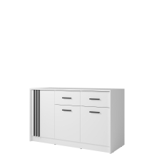 Komoda 150 cm 2 szuflady 3 drzwi CD-24 Biały / uchwyty Czarne CANADA Podstawowe