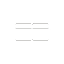 Sofa bez boków bez funkcji spania 2,5 BB CHROME Szkic