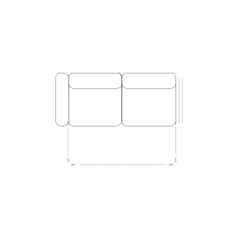 Sofa z funkcją spania i jednym bokiem Lewa 2,5FL LUGANO Szkic