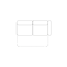 Sofa z funkcją spania i jednym bokiem Prawa 2,5FR LUGANO Szkic