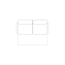 Sofa bez boków z funkcją spania 2,5F BB LUGANO Szkic