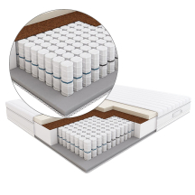 Materac sprężynowy LAMBADA Pocket Plus Hilding z kokosem, lateksem i pianką HR Podstawowe