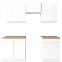 Zestaw mebli kuchennych 2 m White / White Połysk ASPEN Podstawowe