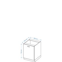 Szafka kuchenna stojąca 1 drzwi dolna 60 cm biały połysk D60 VELLA BIAŁY POŁYSK Szkic