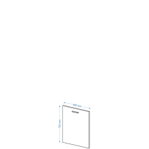 Front do zabudowy zmywarki z panelem ukrytym 60 cm biały połysk FZ 6B VELLA BIAŁY POŁYSK Szkic