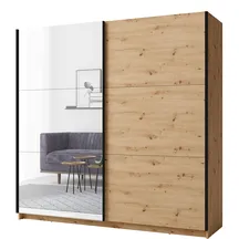 Szafa przesuwna 2D ARSEN z lustrem 200 cm Dąb Artisan Podstawowe