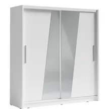 Szafa przesuwna 2D BERGAMO 205 cm lustro skośne Biały Podstawowe