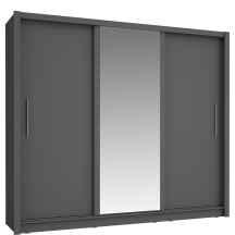 Szafa przesuwna 3D BAKU z lustrem 248 cm Szary Grafit Podstawowe