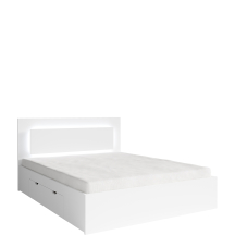 Łóżko 180 x 200 z szufladami i oświetleniem FINO BIAŁY Podstawowe