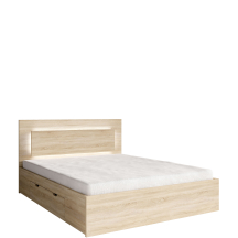 Łóżko 160 x 200 z szufladami i oświetleniem FINO SONOMA Podstawowe