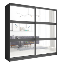 Szafa przesuwna 2-drzwiowa 230 cm FINO SZARY GRAFIT Podstawowe