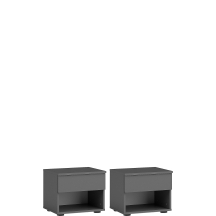 Szafki nocne z szufladą 2 szt FINO SZARY GRAFIT Podstawowe