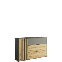Komoda 125 cm Szary Grafit / Dąb Artisan RIMINI Podstawowe