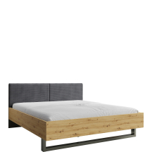 Łóżko 180 x 200 Szary Grafit / Dąb Artisan RIMINI Podstawowe