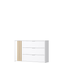 Komoda 4 szuflady 1 szafka Biały / Dąb Artisan FLORENCJA Podstawowe