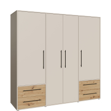 Szafa 4-drzwiowa z szufladami MKSS841-M946 Piaskowy / Dąb Artisan JUPITER Podstawowe