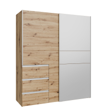 Szafa ubraniowa 2-drzwiowa z szufladami W2QS8233S-D78 Dąb Artisan WINN 2 Podstawowe