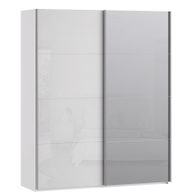 Szafa 2-drzwiowa z lustrem 170 cm SSQS82412-C04 Biały / Biały Połysk SOPHISTISPACE/SD3 Podstawowe