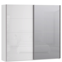 Szafa 2-drzwiowa z lustrem 220 cm SSQS92413-C04 Biały / Biały Połysk SOPHISTISPACE/SD3 Podstawowe